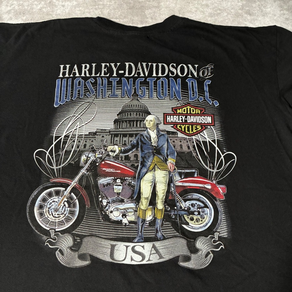 Harley-Davidson Washington DC National Harbor George Washington T-Shirt XL Black